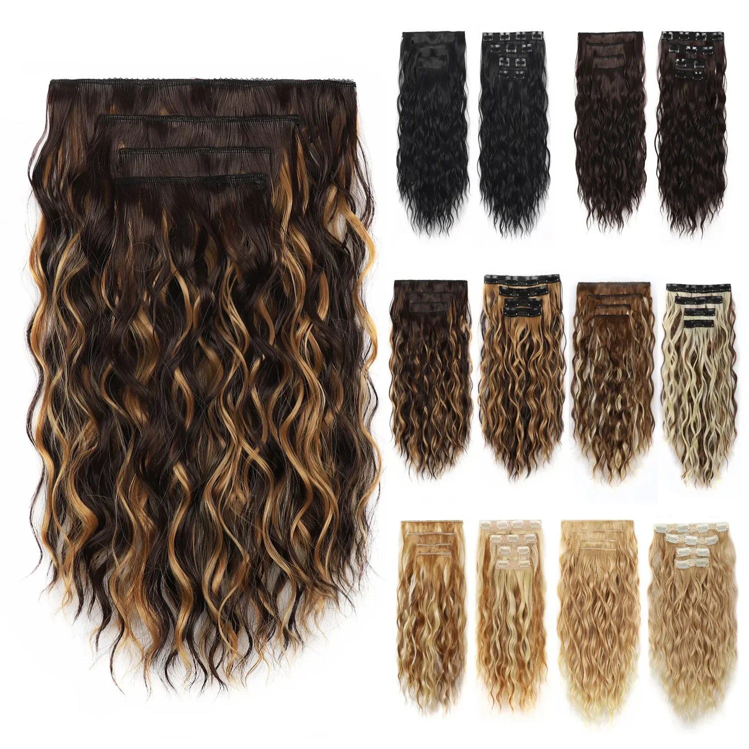 Popular Practical  Clips Hair Water Ripple Wig Extension Sheet Short Curl Ripple Cosplay Accessories Accessories