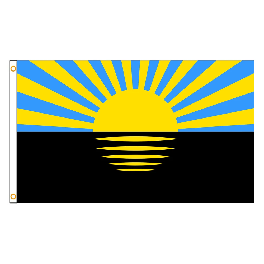 3x5 Ft Donetsk Oblast Flag Vivid Color an oblast of Ukraine Flags Polyester with Brass Grommets