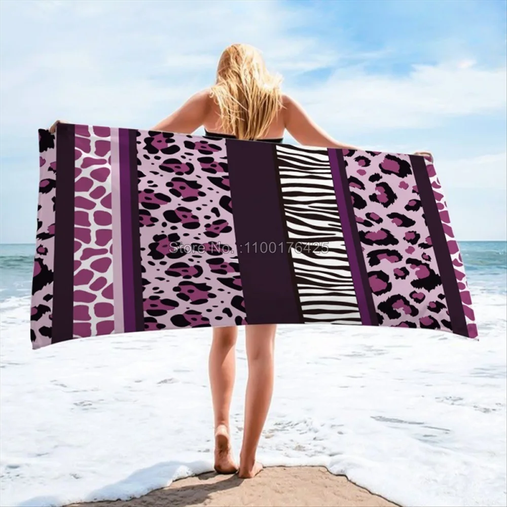 Sexy Leopard Print Soft Beach Towel Sand Free Pool Blanket Thin Quick Fast Dry Absorbent Oversized Lightweight Bath Towels