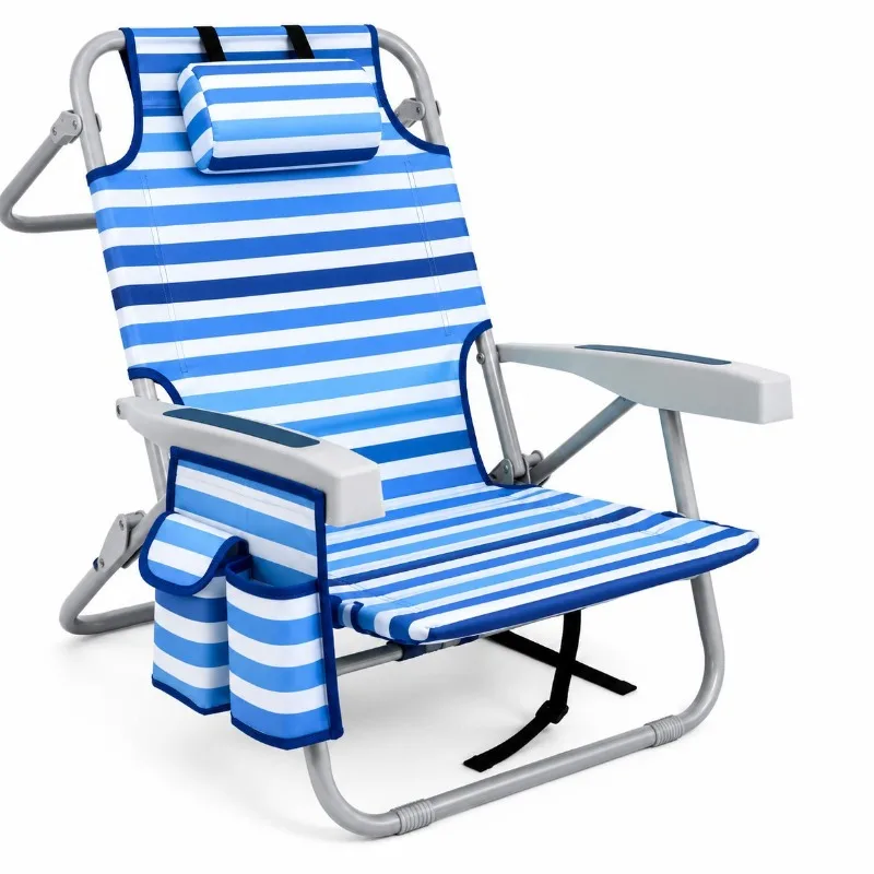 Portable Fishing Beach Chair Folding  with Armrest Outdoor Picnic Chair Multi Level Adjustable Backrest Lounge Chair Стулья