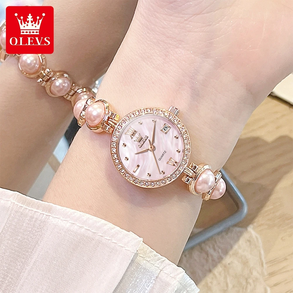OLEVS 5669 ساعة نسائية أنيقة فاخرة ساعة كوارتز مقياس مقاوم للماء مضيئة تاريخ تلقائي ساعة السيدات الهدايا الأصلية #2