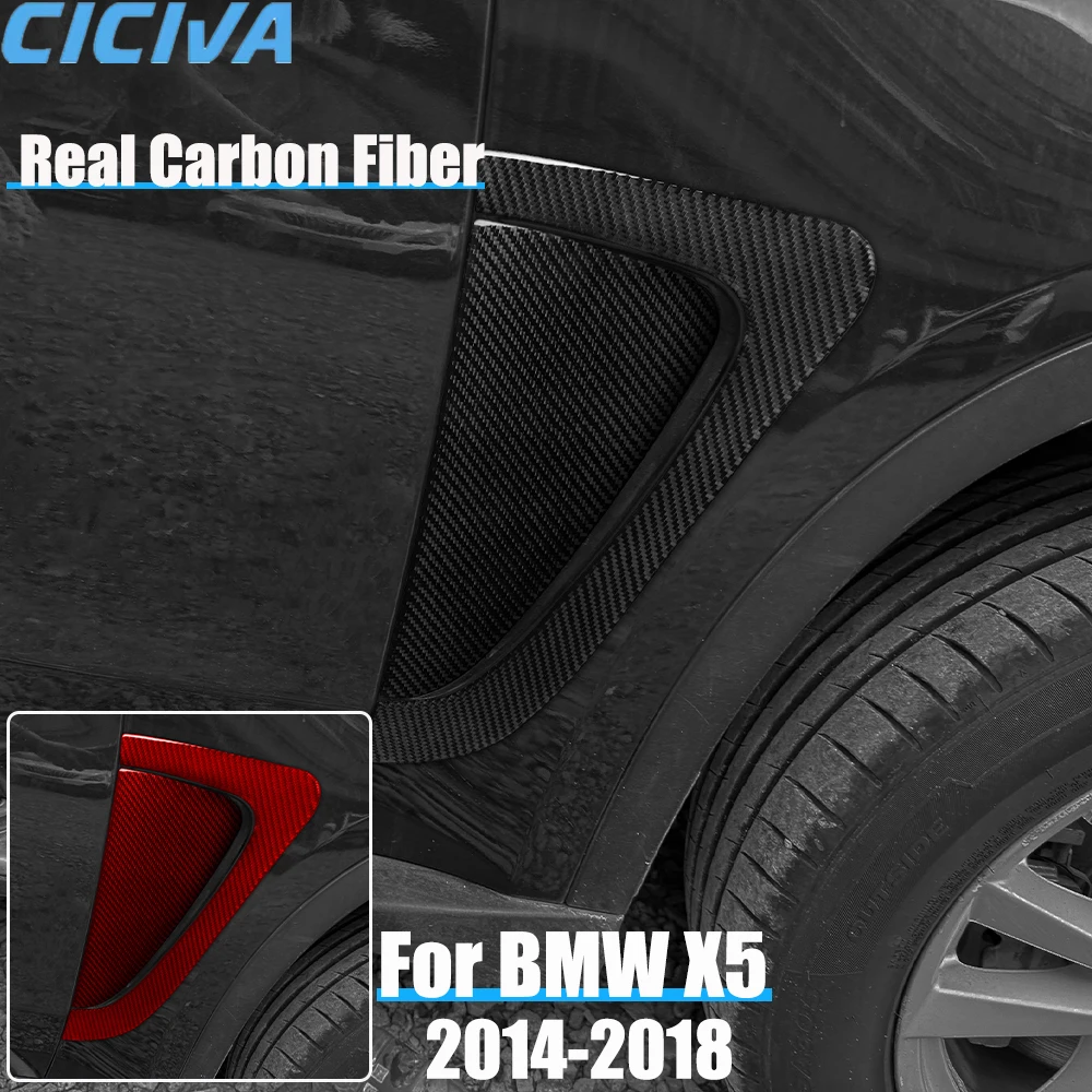 

Real Carbon Fiber Car Accessories Side Fender Panel Decorative Trim Cover Soft Sticker For BMW X5 F15 2014 2015 2016 2017 2018