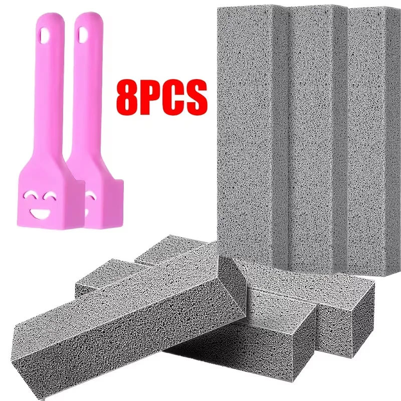 6pcs Set of Cleaning Pumice Stones, Pumice Stone Brush with 2Handles, Powerful Toilet Pumice Stone, Suitable for Cleaning Toilet