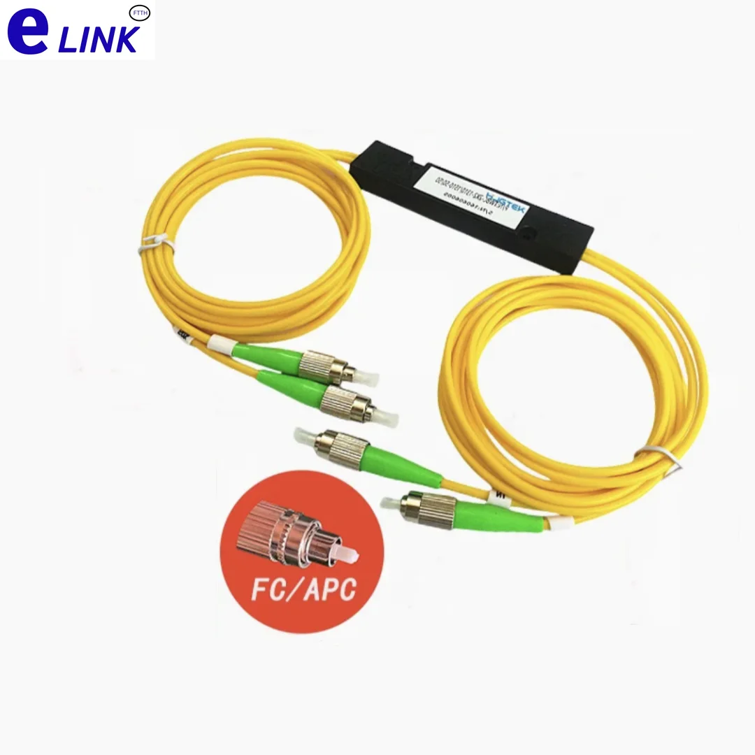 

2X2 optical fiber splitter FCAPC split into two fiber couplers 2*2 fiber FBT coupler FTTH FC UPC ABS box 2pcs