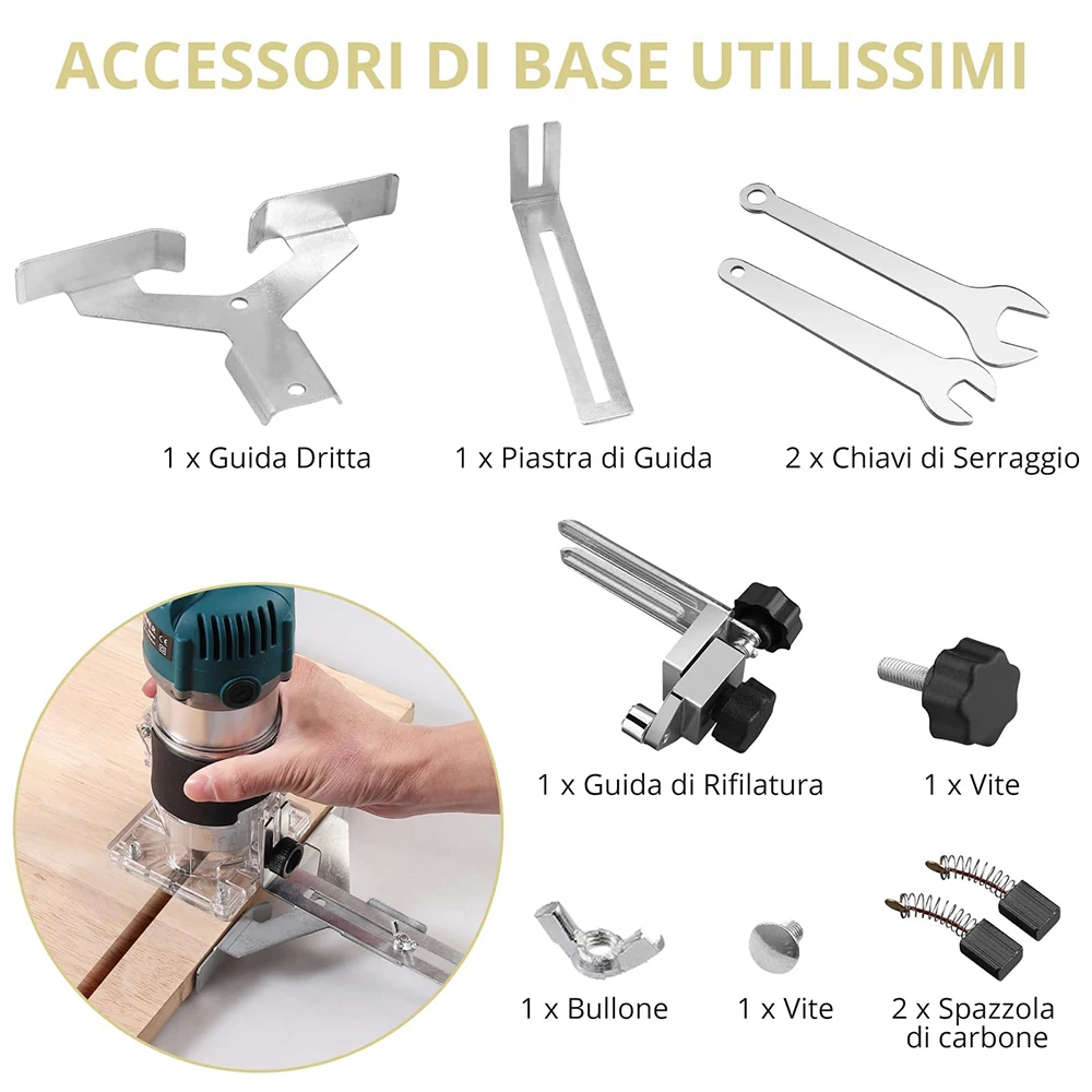 Podofo W 30000RPM آلة توجيه الخشب الخشب الكهربائية المتقلب 1/4 بوصة الخشب نحت ملء أداة كارينتر الطاقة #5