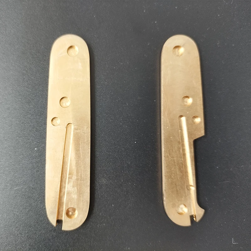Básculas de mango de cuchillo de Material de latón personalizado para cuchillos del ejército suizo Victorinox de 91MM, pieza de accesorios de fabricación DIY