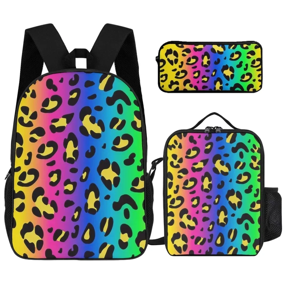 

16in cartoon printed backpack&lunch box&pencil case three piece set, lightweight material easy to wipe, suitable for school use