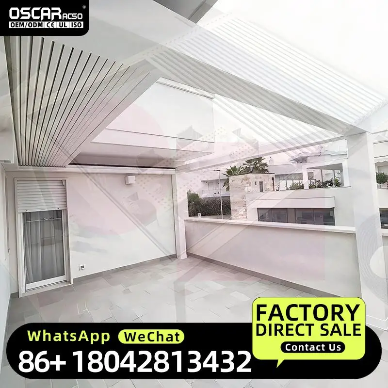 Outdoor Garden Modern Aluminium Bioclimatic  3X3m 3x4m 4x4m Structure Shade for Backyard Patio Balcony Pergola