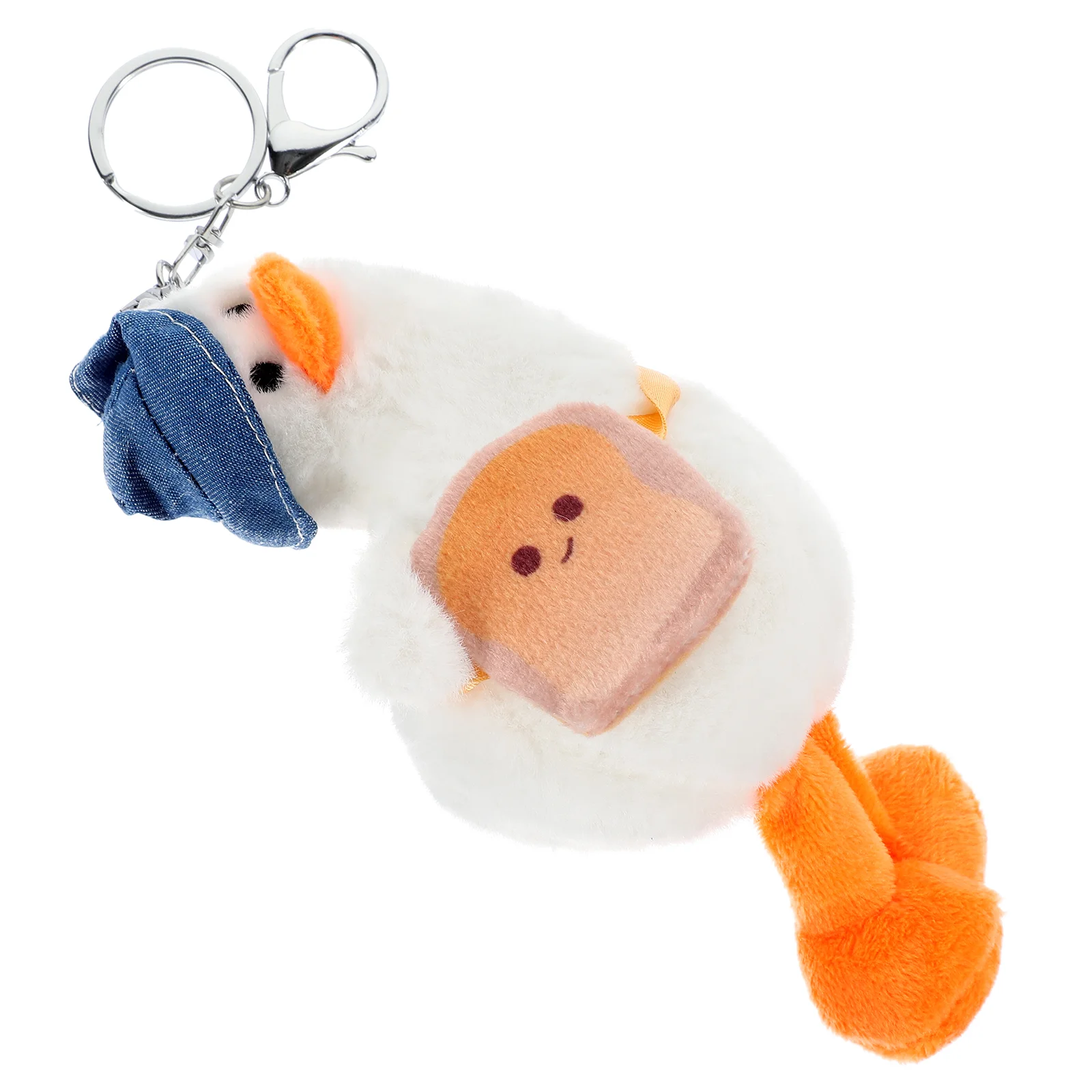 Crooked Duck Keychain Plush Toy Keyring Charm Bag Pendant Backpack Charms Stuffed Animal Cars Toys