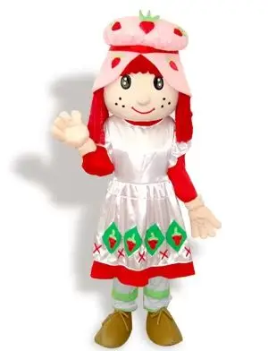 

Модный дизайн, милый костюм талисмана клубничной девушки для взрослых, нарядное платье на день рождения, Хэллоуин, косплей, одежда на Рождество