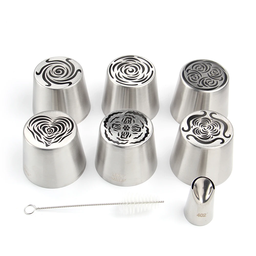 Stainless Steel Oversize Russian Flower Icing Nozzles Set with Ruffle Icing Tips PastryTools for Cupcakes Bouquet HBLBNOSET14