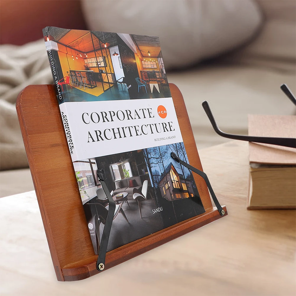 

Reading St Book Rack Desktop Manuscript Adjustable Brown Student Laptops Bamboo Portable Size Home Office Classroom