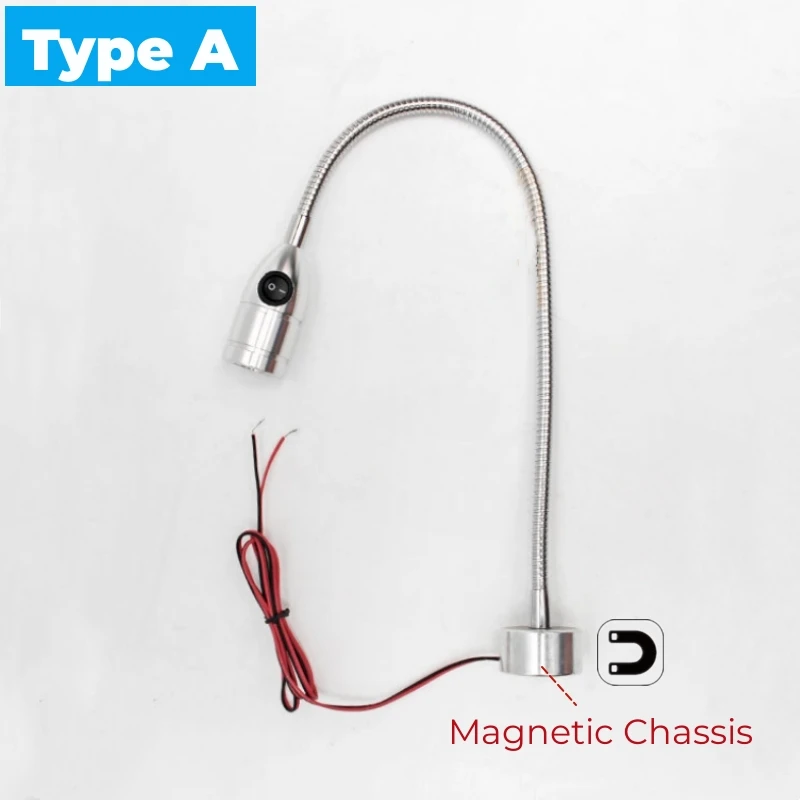 khelse DC12V 24V LED Schwanenhals Maschine Werkzeug Licht 3W Industrielle Schlauch Arbeit Lampe Festen Basis Küche Nacht Garage Scheinwerfer mit Schalter 5
