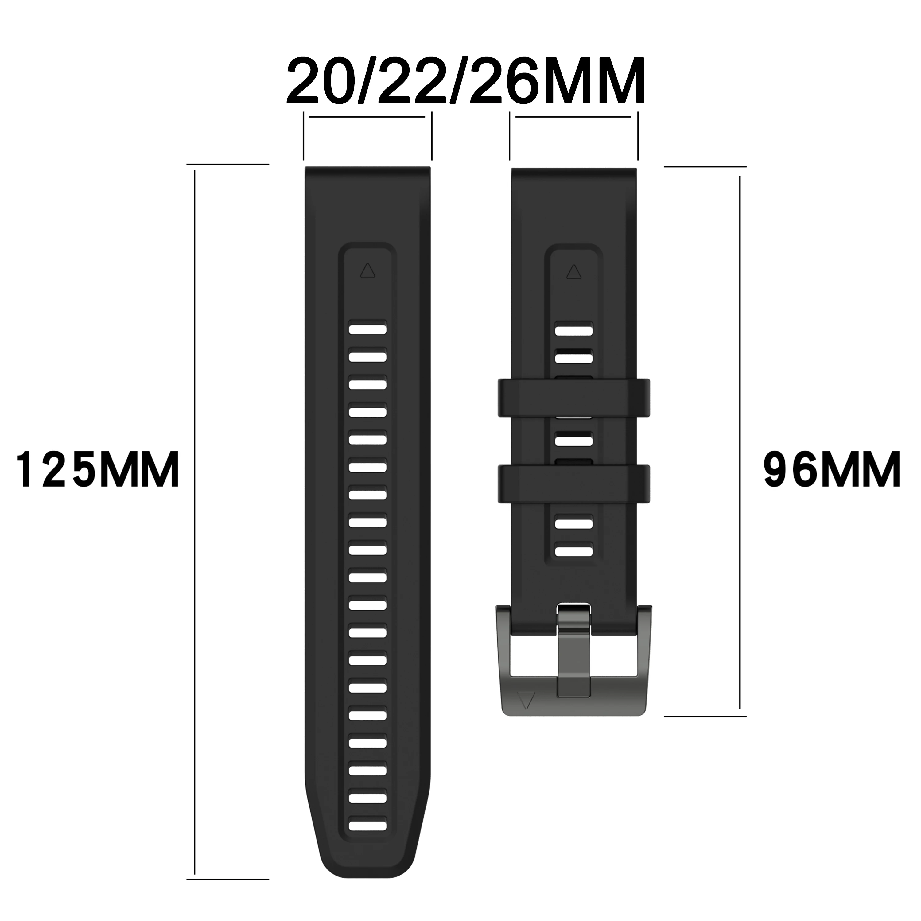 26 22 20MM Silicone Quick Release Watch band Strap For Garmin Fenix 7X 7 7s 6 6X 6 Pro 5 5X Plus 5s Watch Easyfit Band Bracelet