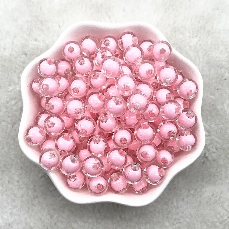 50pcs 8mm Round Transparent Acrylic Beads Loose Spacer Beads for Jewelry Making DIY Handmade Accessories