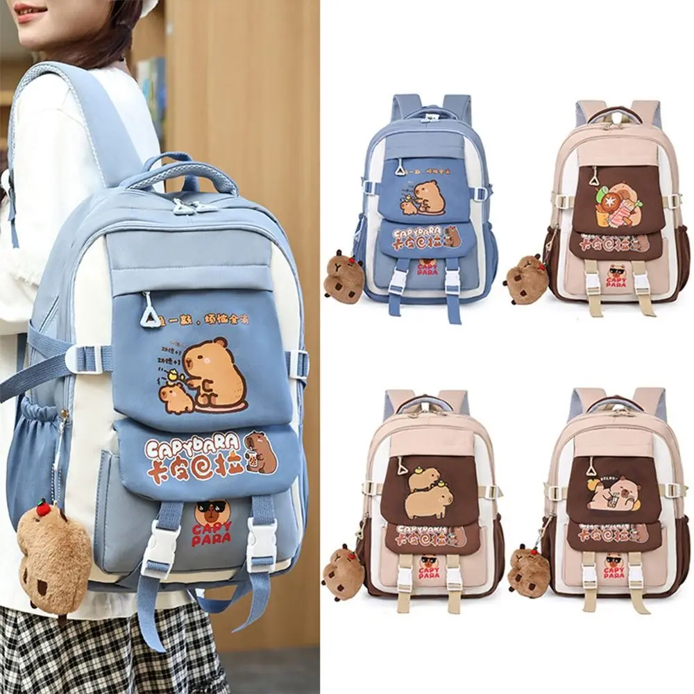 

Comfortable Nylon Capybara Backpack Capybara Lightweight Schoolbag Large Capacity Alleviate Burden Children's Backpack Students