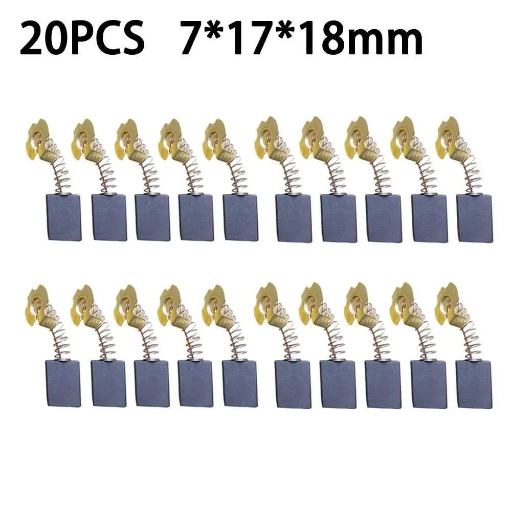 20Pcs 7×17×18mm Electric Motor Carbon Brushes Graphite Replacement For Power Tool For Hammer Drills Circular Saws Angle Grinders