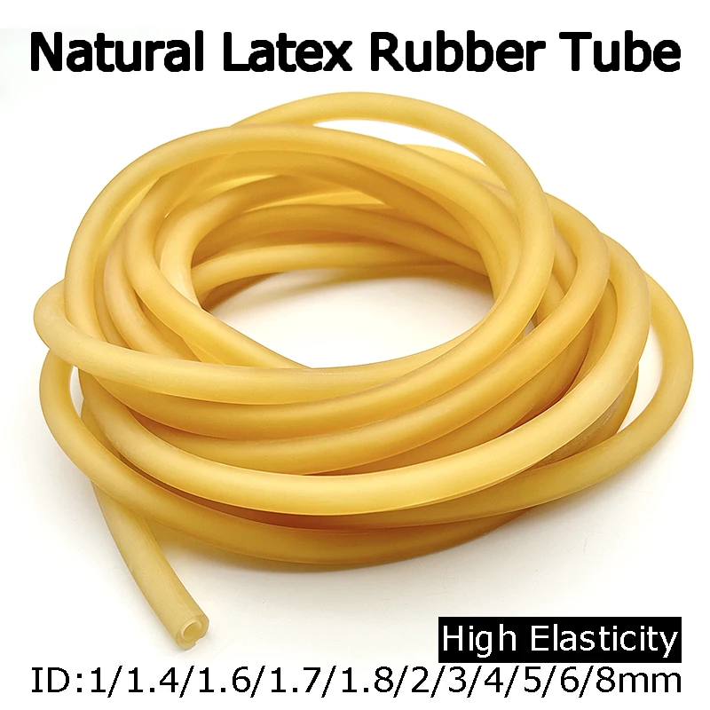 

High Elastic Antifreeze Natural Yellow Rubber Latex hose ID1mm~8mm Slingshot Tension Pipe for Hunting Catapult Bow Shooting