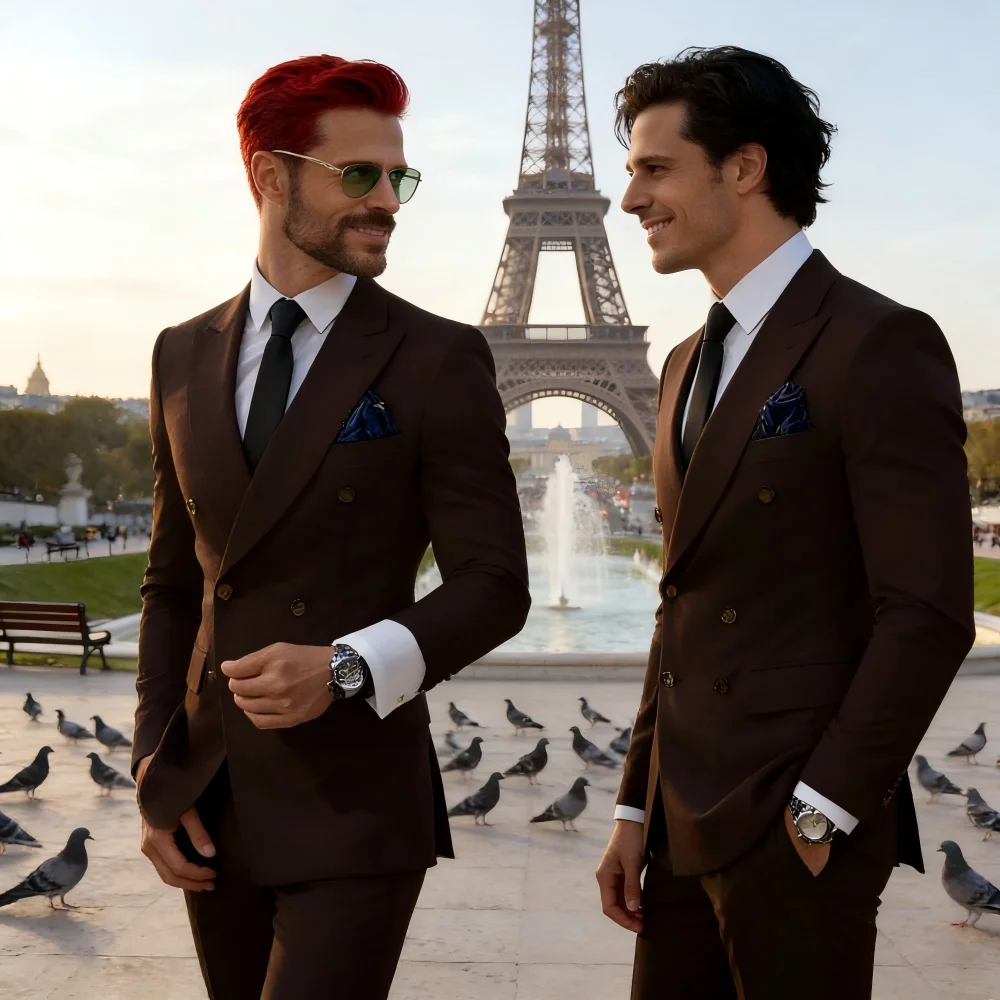 

Мужской повседневный деловой костюм, комплект из двух предметов в итальянском стиле, официальная одежда китайского производства для профессиональных мероприятий