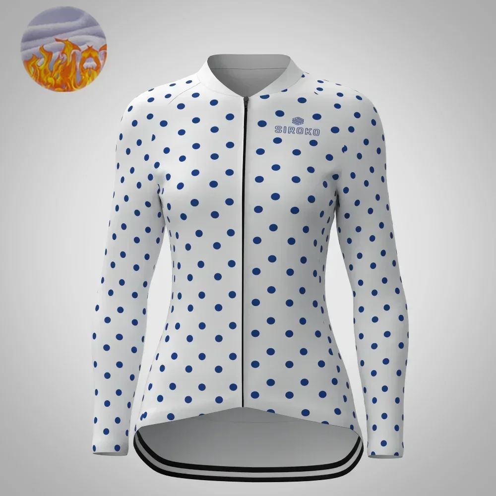 Siroko Maglia da ciclismo da donna Pro Team Uniforme Ciclo Bici da strada Abbigliamento invernale in pile termico Abbigliamento sportivo Abbigliamento da Mtb Bicicletta