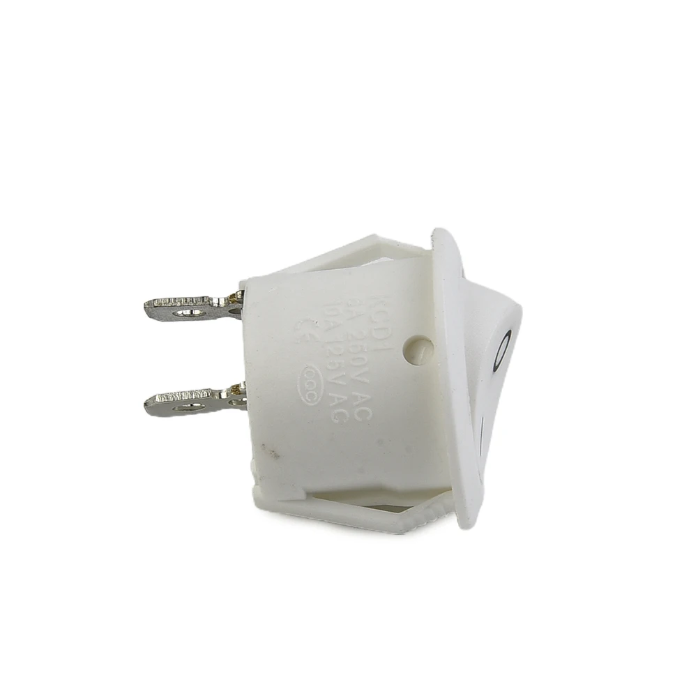 Caravan Rocker Switches Boat Camper Van Motorhome Round Snap-In Terminal White 2 Pin 2 Stalls 20mm 5 Pcs Practical