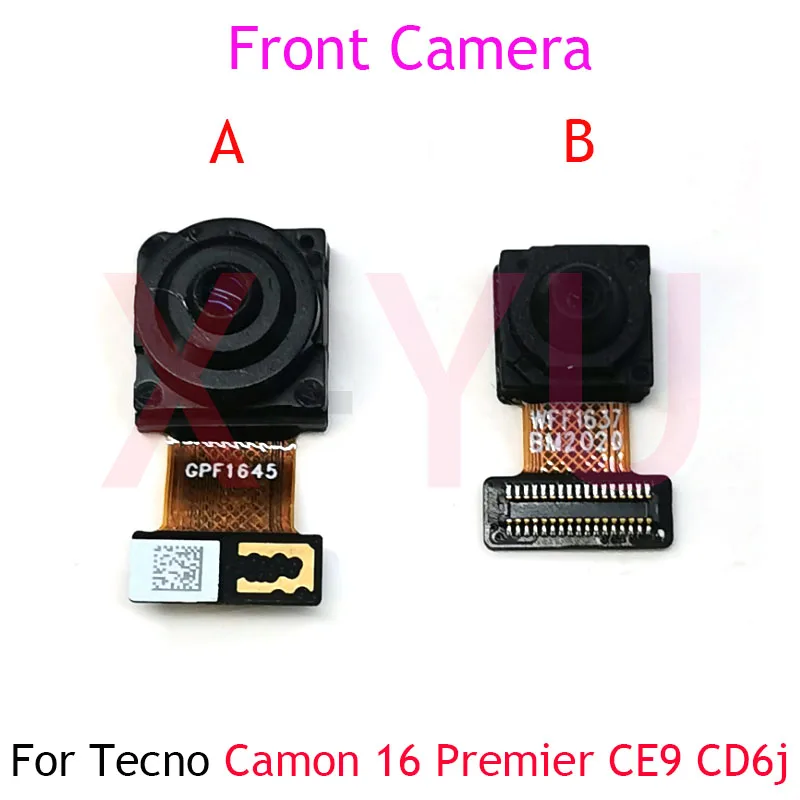 

For Tecno Camon 16 Pro Premier CE8 CE9 CD6j CD6 Rear Back Big Front Camera Module Flex Cable Repair Parts