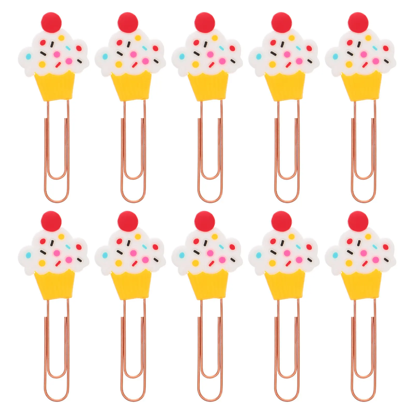 20Pcs Cake Paperclips Cartoon Paper Clips Office Document Clips Small Paperclip Decorative Fruit Bookmarks Fruit Paper Bookmarks