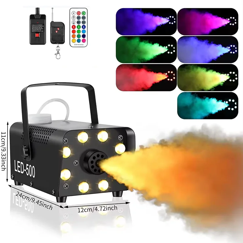 Remote Control 500W Fog Machine & RGB 3in1 LED light Stage Show Led Smoke Machine Disco KTV DJ Party Club Bar Event Show