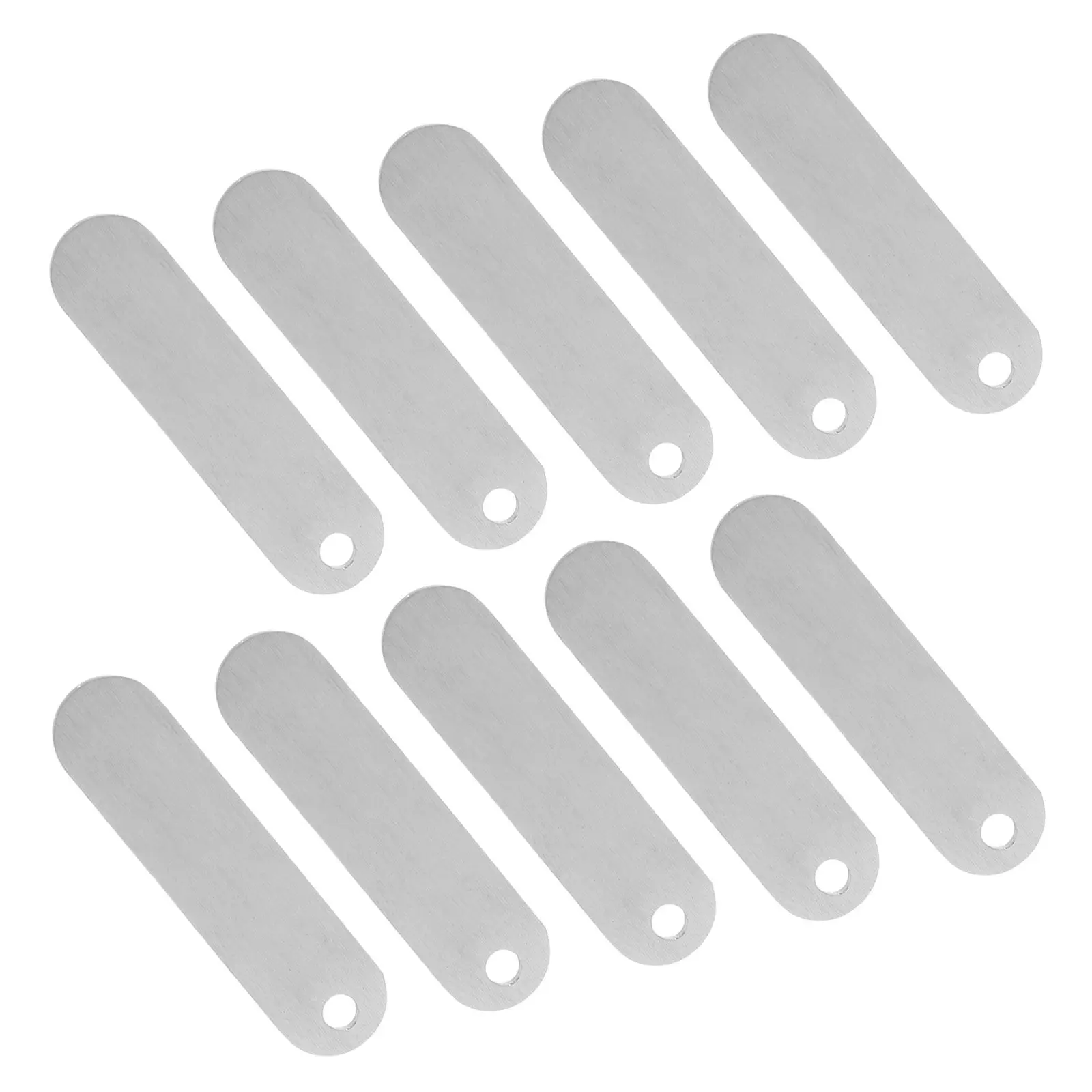 10Pcs Stainless Steel Keychain Blanks Blank Engravable Tags Metal Stamping Blanks DIY Jewelry Making Keyring Labels Antiloss