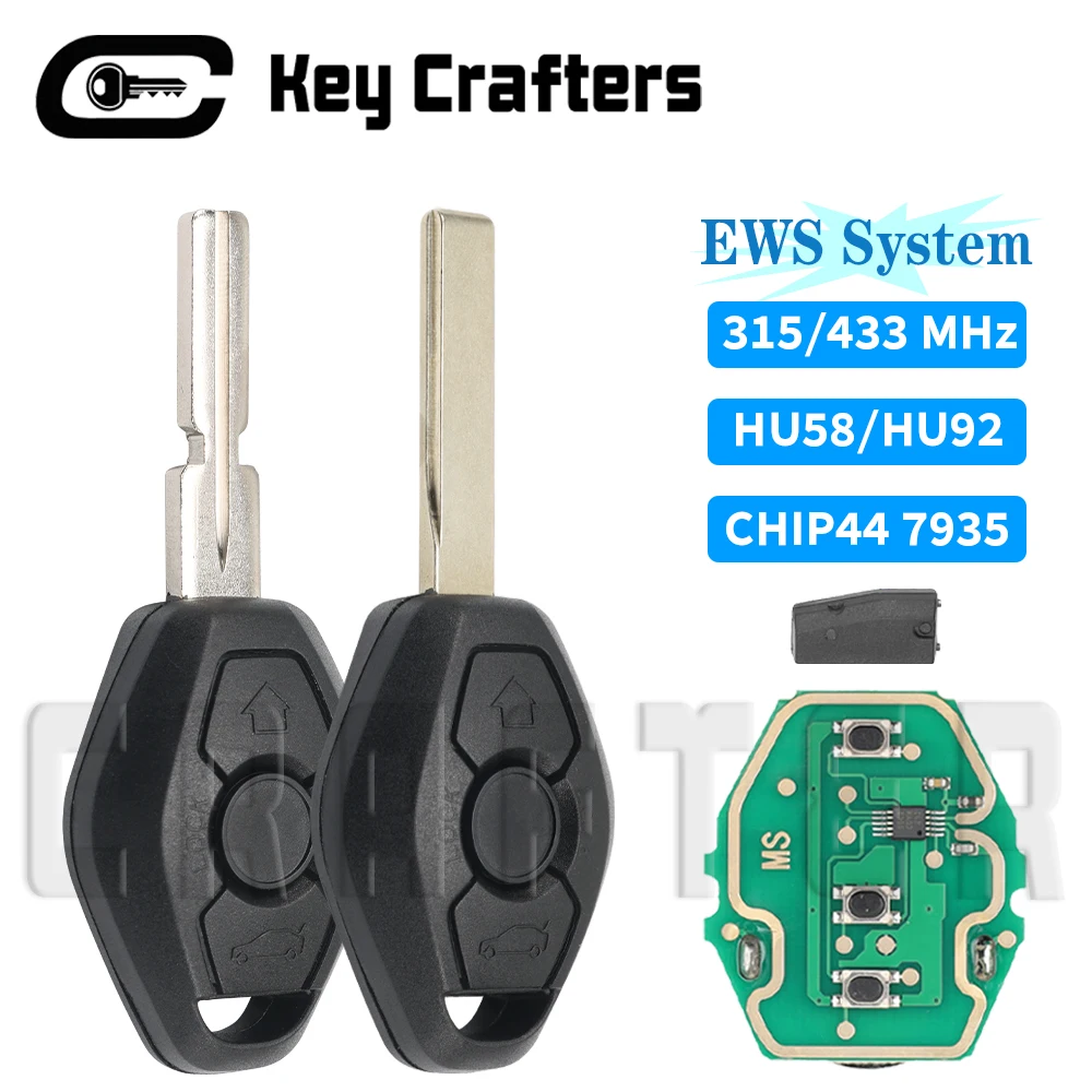 

Crafters Car Remote Key Chip ID44 7935 315/433MHz LX8FZV Blade HU58/HU92 Suitable For BMW EWS System E38 E39 E46 X3 X5 Z4 3/5/7