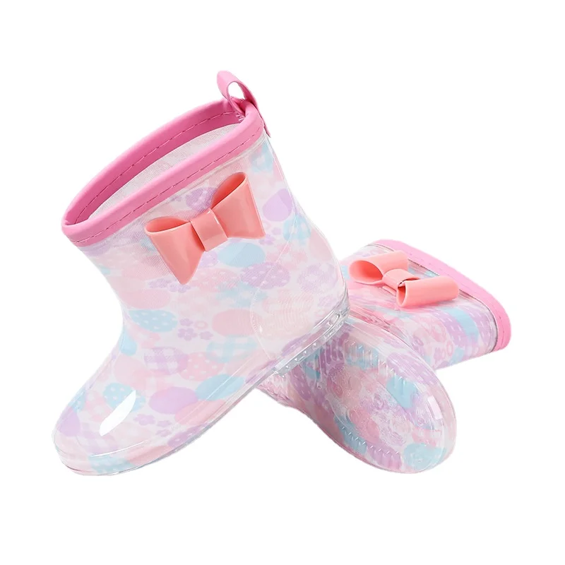 bota infantil Cartoon Kid RainShoe Four Seasonal Trend Crystal Sole Boy Water Boot Cute Girl RubberBoot RainBoot GirShoe KidShoe