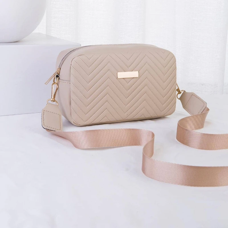 Women Quilted Small Purple Crossbody Bag,Mini Ombre Chevron Graphic Shoulder Bag,Casual Square Handbag ,2024 New Bag For Women