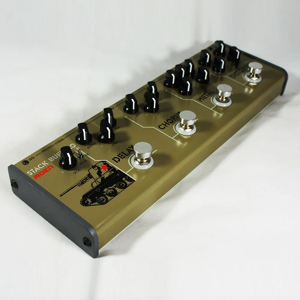 Electric Guitar Effects STACK BUFFALO Metal Distortion Chorus Delay Volume Aux Input Balanced Unbalanced Output FX Loop DC 9V