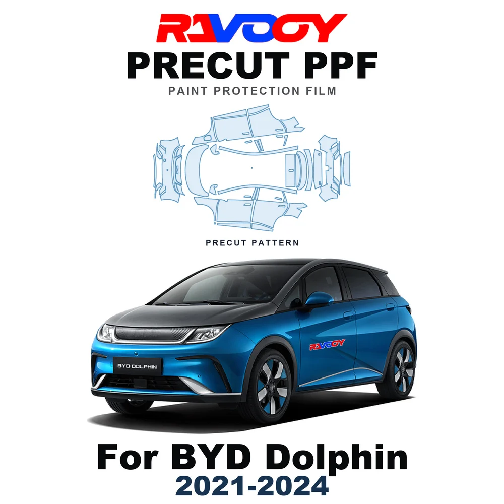 Precut PPF For BYD Dolphin Base 2021-2024 8.5mil TPU Paint Protection Film Hood Bonnet Bumper Headlight Self-Healing Clear Kit