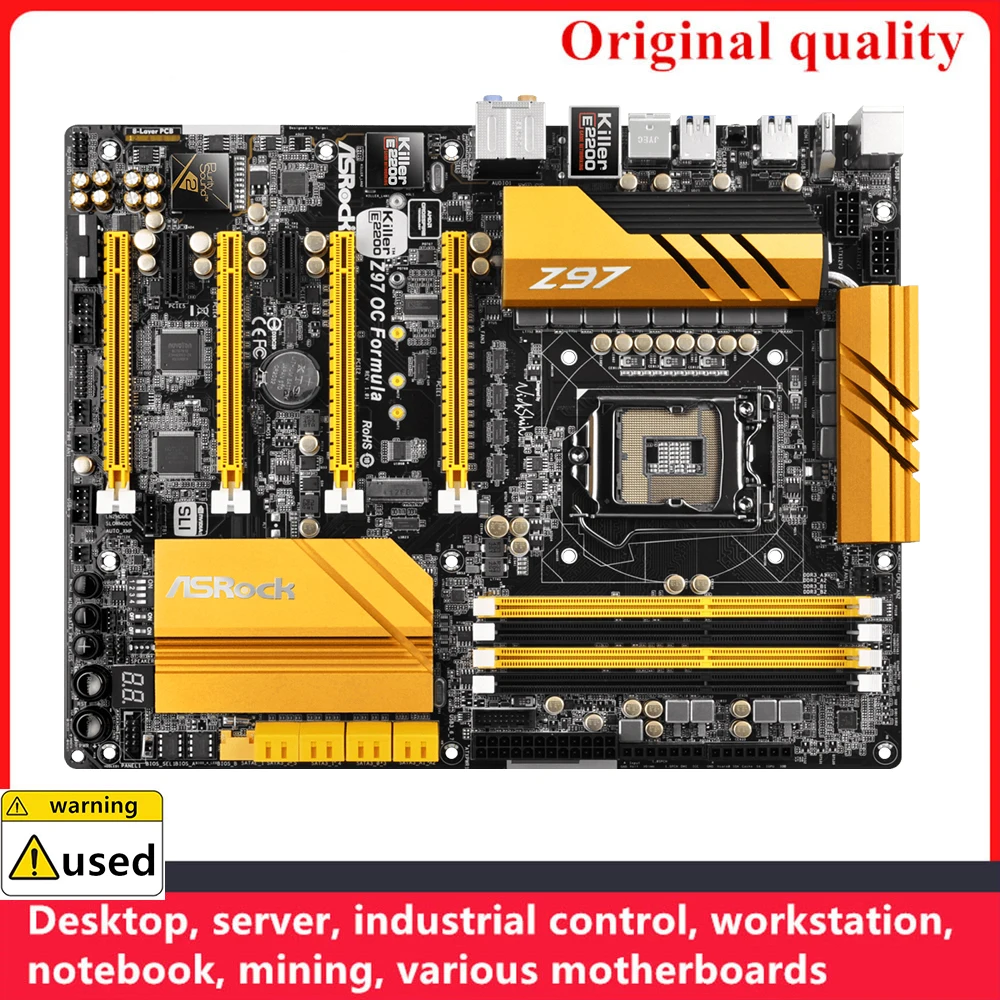 

Used For ASROCK Z97 oc Formula Motherboards LGA 1150 DDR3 32GB ATX Intel Z97 Overclocking Desktop Mainboard SATA III USB3.0