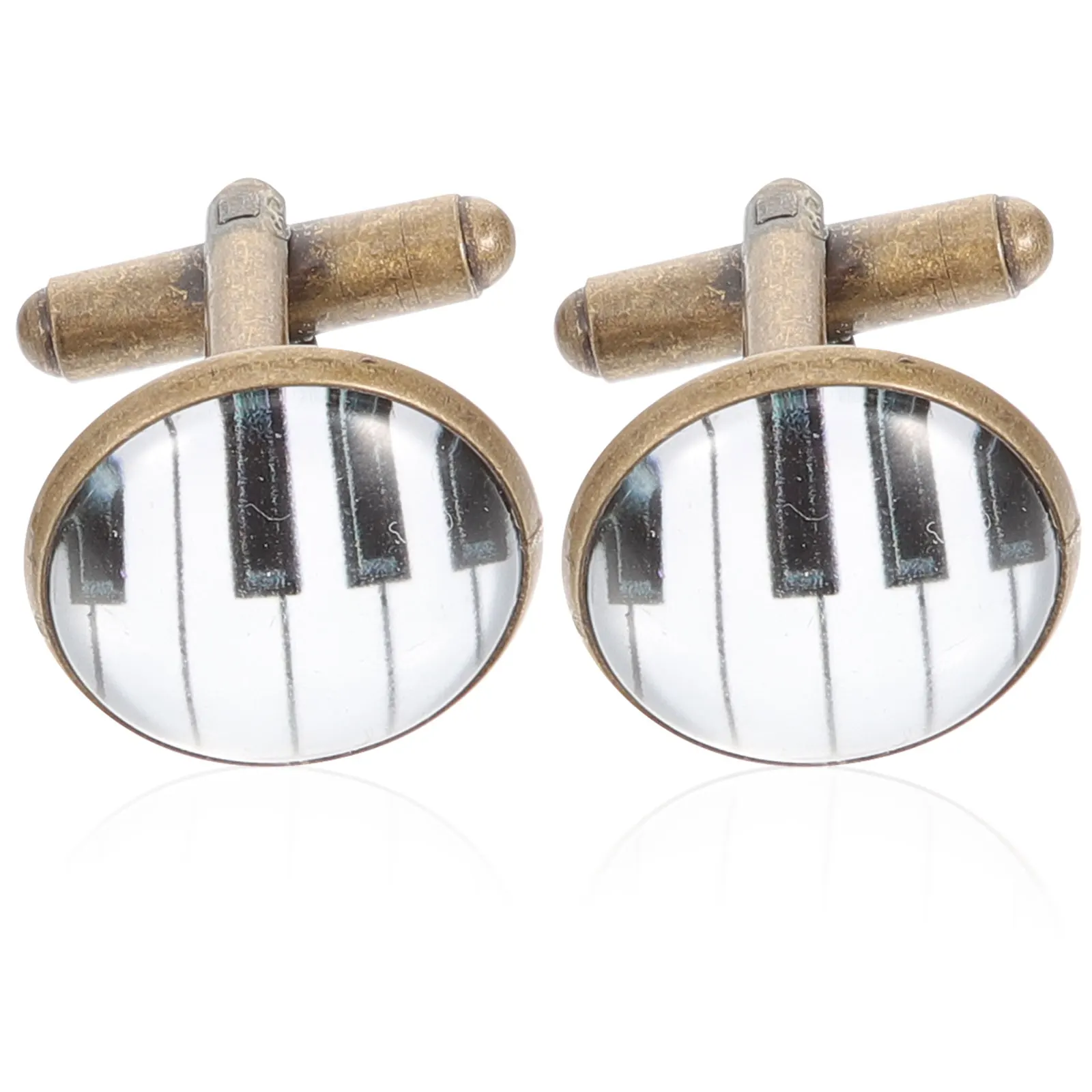2 قطعة أزرار أكمام مستوحاة من البيانو الفريد للرجال أزرار سهرة ناعمة ترصيع قميص أنيق للأعمال المواعدة للمناسبات الخاصة