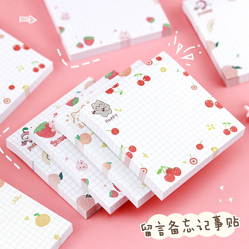 80 Sheets Per Pack Fruit Sticky Note ToDo List Record Journal Decorative Memo Practical Stationery Sticker