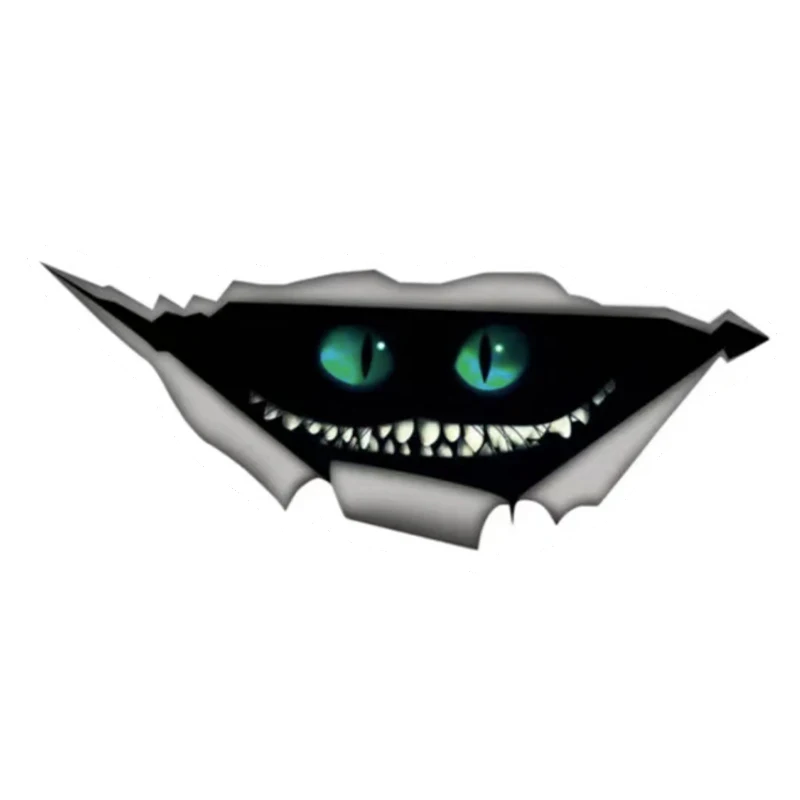 Dla Cheshire Cat Naklejka Rozdarty Metal Naklejka Dzikie Zwierzę Zabawne Naklejki Samochodowe Zderzak Okno 3D Stylizacja Samochodu Dekoracja Samochodu 13cm * 5.7cm — zdjęcie 4