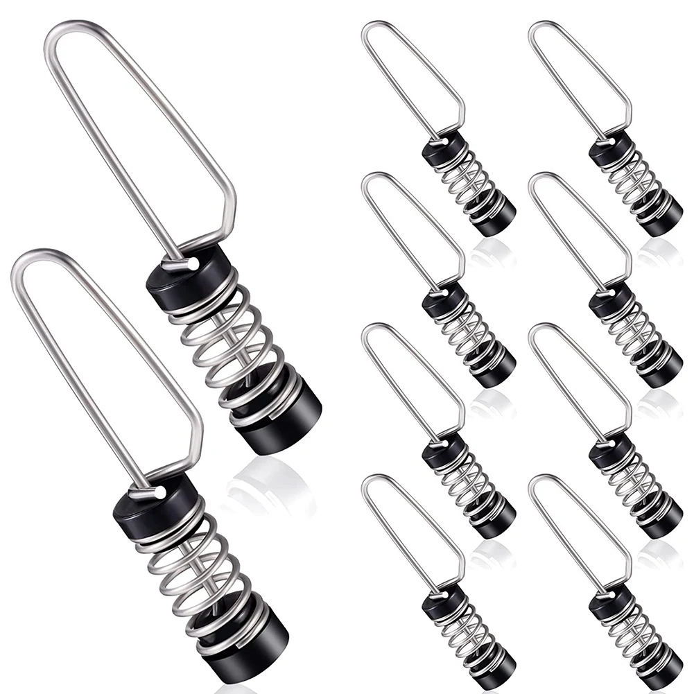 10PCS Fishing Flag Clips Stainless Steel Marine Boat Flag Clips for Halyards Outrigger Lines Antennas Flagpole Rope