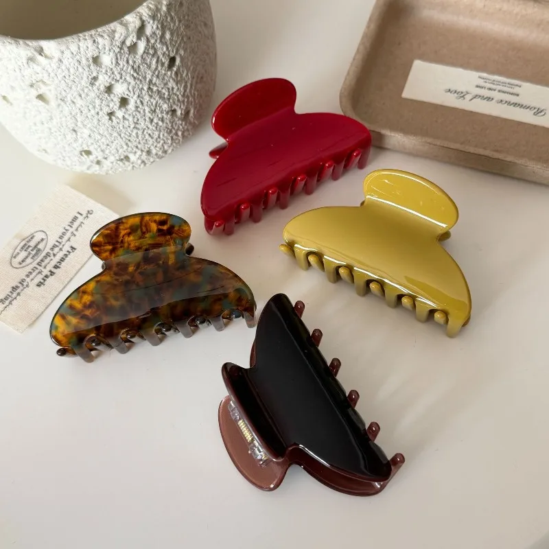 

Корейские средние заколки-крабы из твердого ацетата, модные, нескользящие, для пучка, новинка 2026 года, тренд для повседневного использования, для женщин и девушек, аксессуары для волос