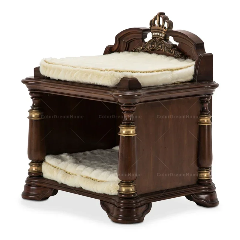 America luxury furniture teak wooden antique design  pet beds