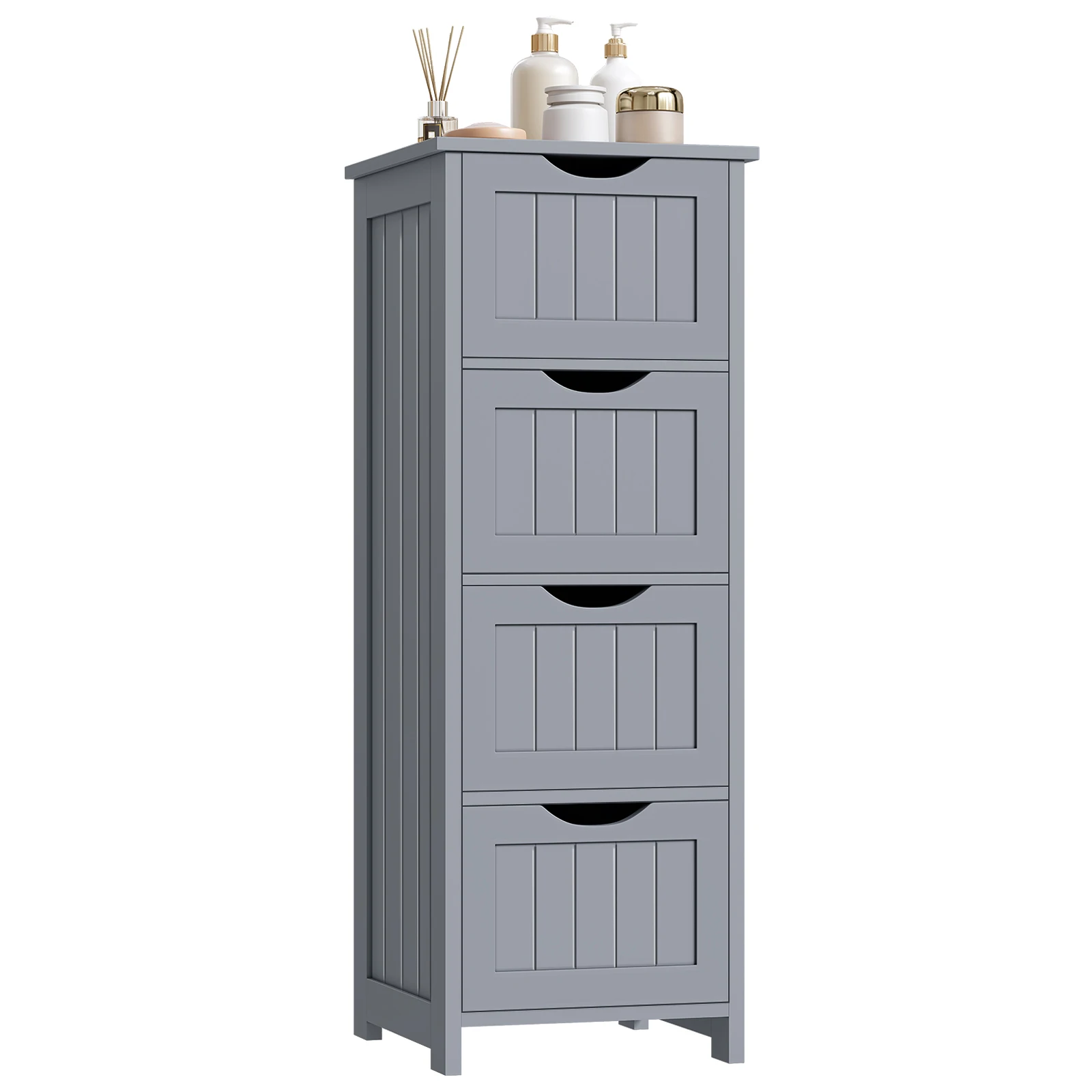 WOLTU Badezimmerschrank, Sideboard, Schubladenschrank mit 4 Schubladen, Medizinschrank, Beistellschrank, Mehrzweckschrank