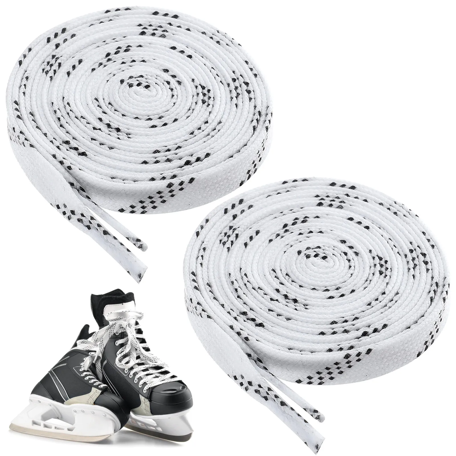 

1 пара вощеных шнурков для обуви, устойчивых к погодным условиям и морозу, для хоккейных коньков, лыжных ботинок, спортивной обуви, 96 дюймов, белые, долговечные