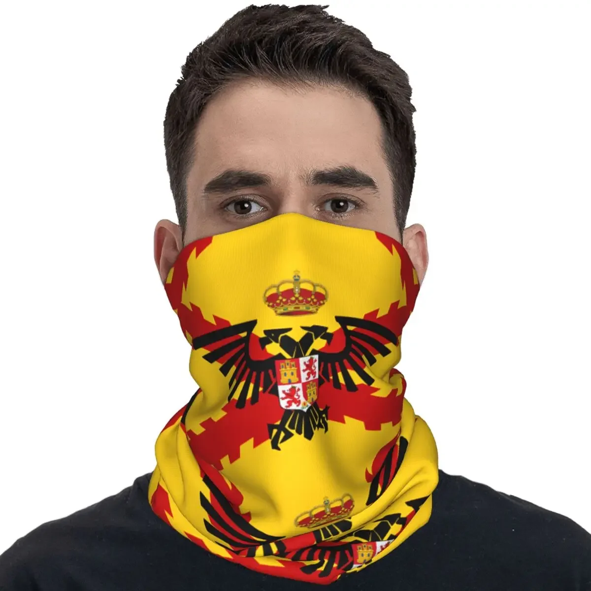 İspanyol imparatorluk çapraz bordo bayrağı Bandana bisiklet maskesi yürüyüş kamp toz geçirmez Balaclava baskılı dikişsiz yumuşak yüz maskeleri