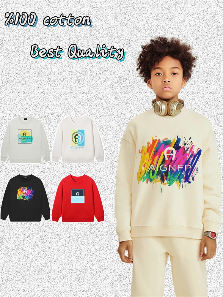 

Kids Pullover Autumn Boy Sweatshirt 2025 New Trend Streetwear Long sleeves Children Clothes Hoodies Cotton Graffiti Casual Wear