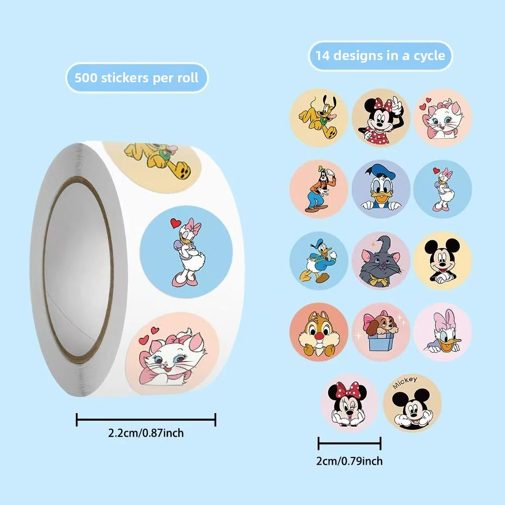 500 Uds. Pato Donald Mickey Mouse serie Disney lindo ordenador portátil álbum de recortes maleta adhesivos de papelería juguetes para niños y niñas