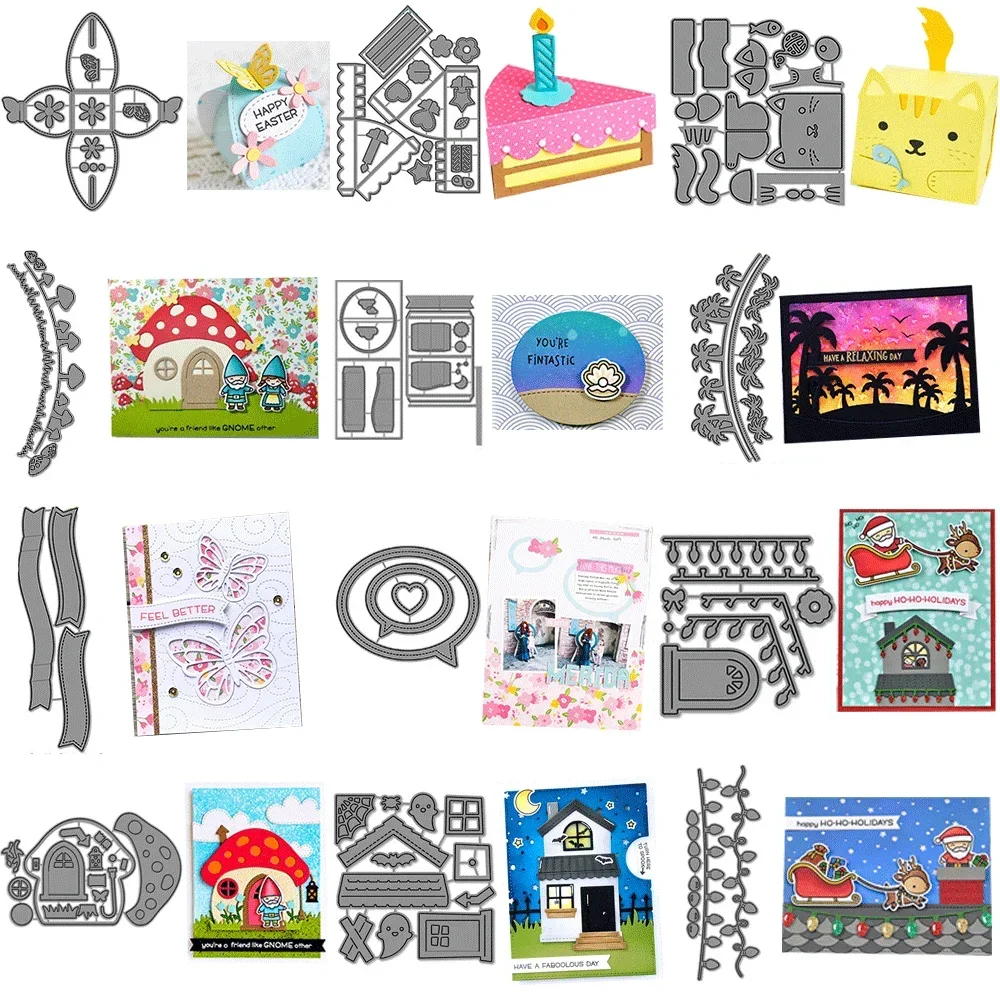 Image of Kuchen Scheibe Box Schmetterling Leckerli Box Metall Schneiden Stirbt Präge Gestanzt Für DIY Karte Machen Scrapbooking Handwerk Liefert