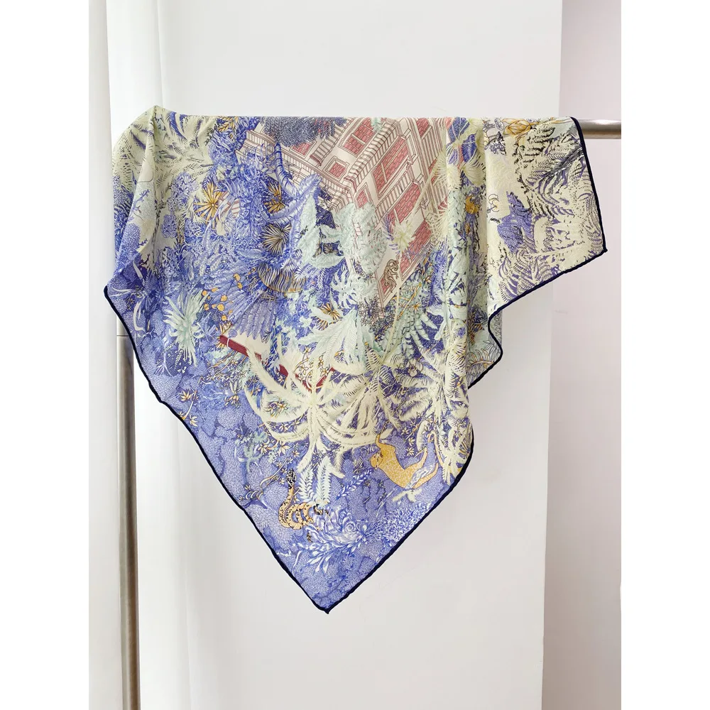 

85CM Wool Scarf Silk Luxury Designer Hair Head Scarfs for Female Herms Rolled Shawls Winter Square Scarfs Christmas Lover Gift