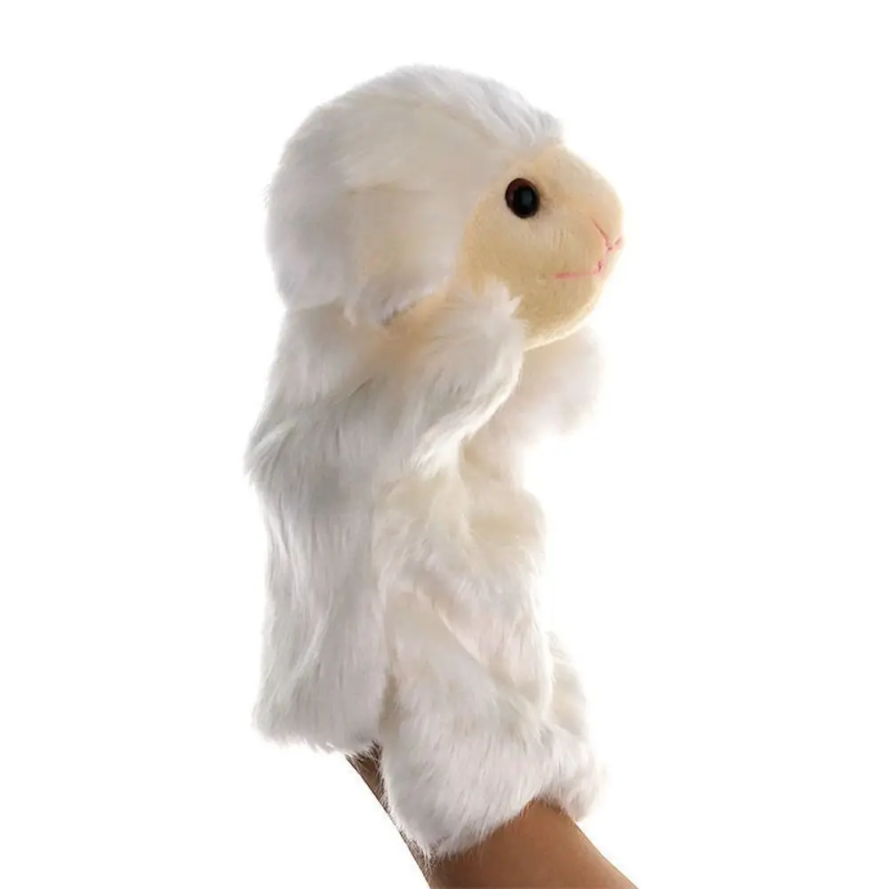 Marionnette à main en forme d'animal mouton, poupées en peluche, animaux en peluche, marionnettes pour enfants, loup, dessin animé doux, jouets en peluche, cadeau pour enfants