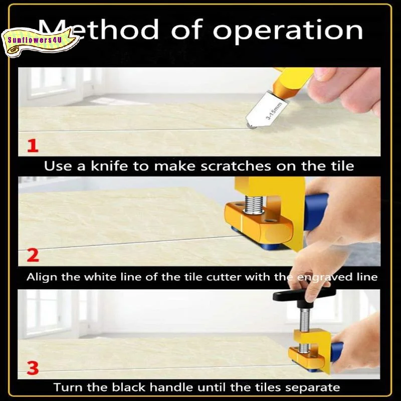2 In 1 Manual Glass Tile Opener Cutter Sharp Alloy Cutting Head Portable Hand Tool for Ceramic Tile Mirror DIY Craft Processing